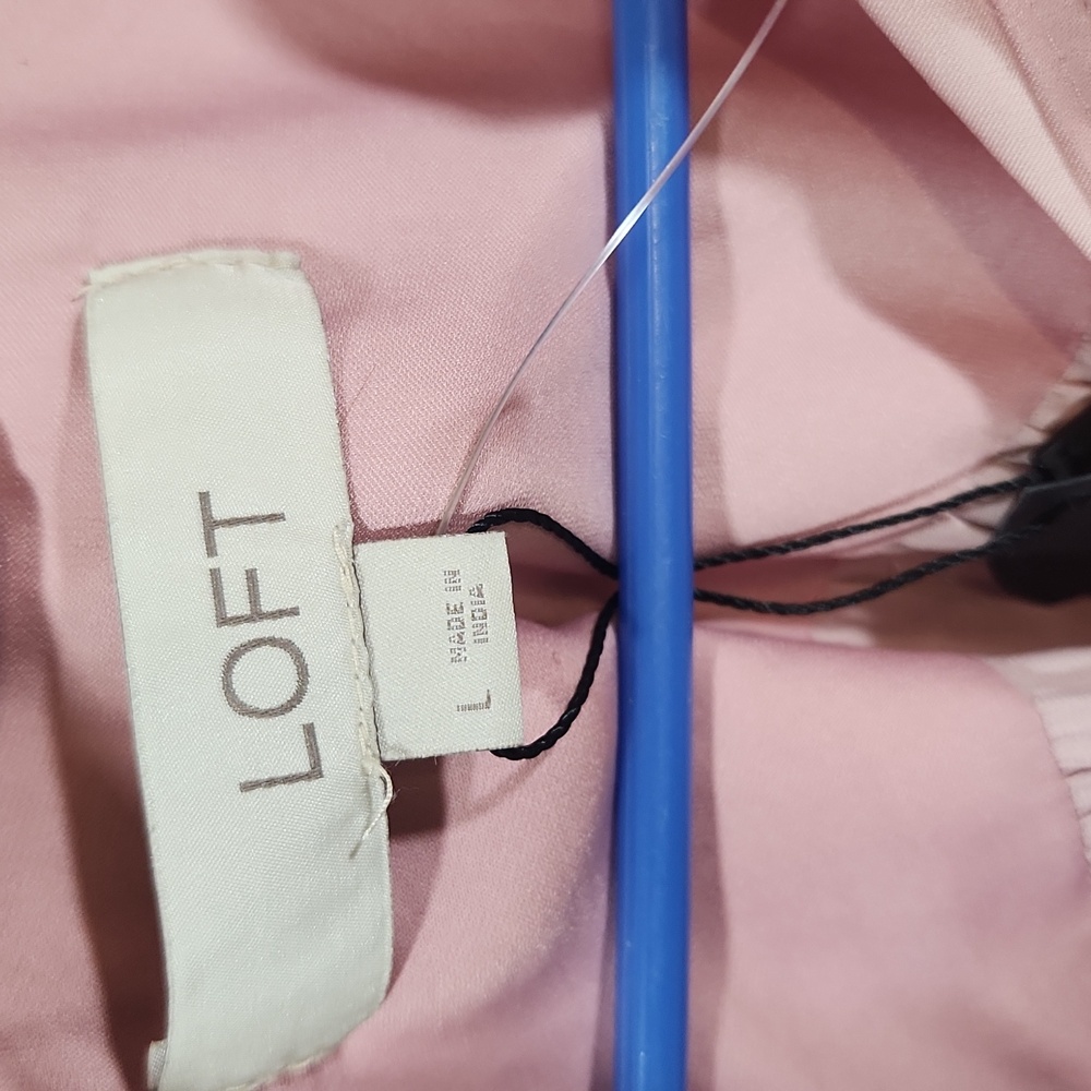 Loft Pastel Pink Long Sleeve Shirt Size Large - Picture 3 of 10